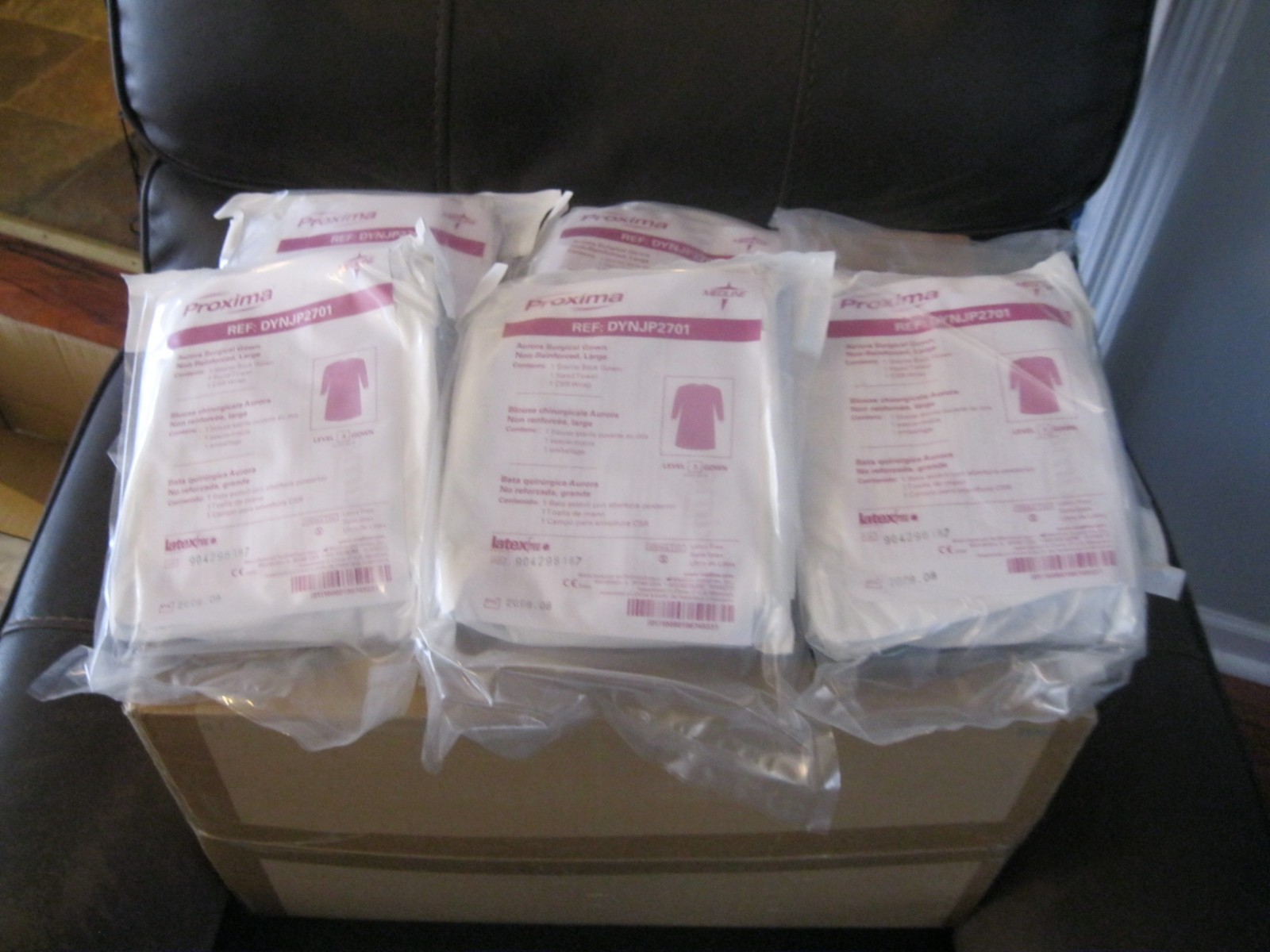 Lot of 2 PROXIMA Medline Sterile Level 3 Surgical Gowns LG