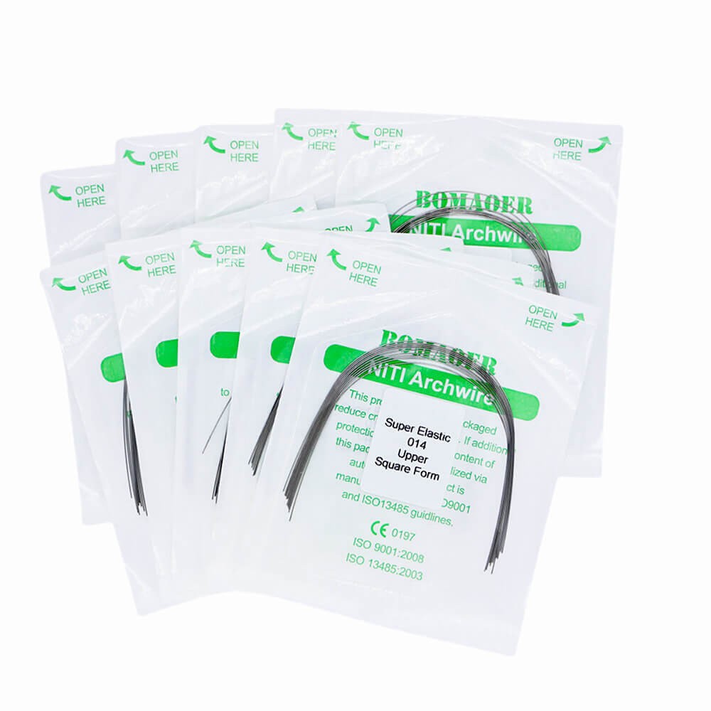 100×Dental Orthodontic Super Elastic Niti Round Arch Wire Square Form 014 Upper