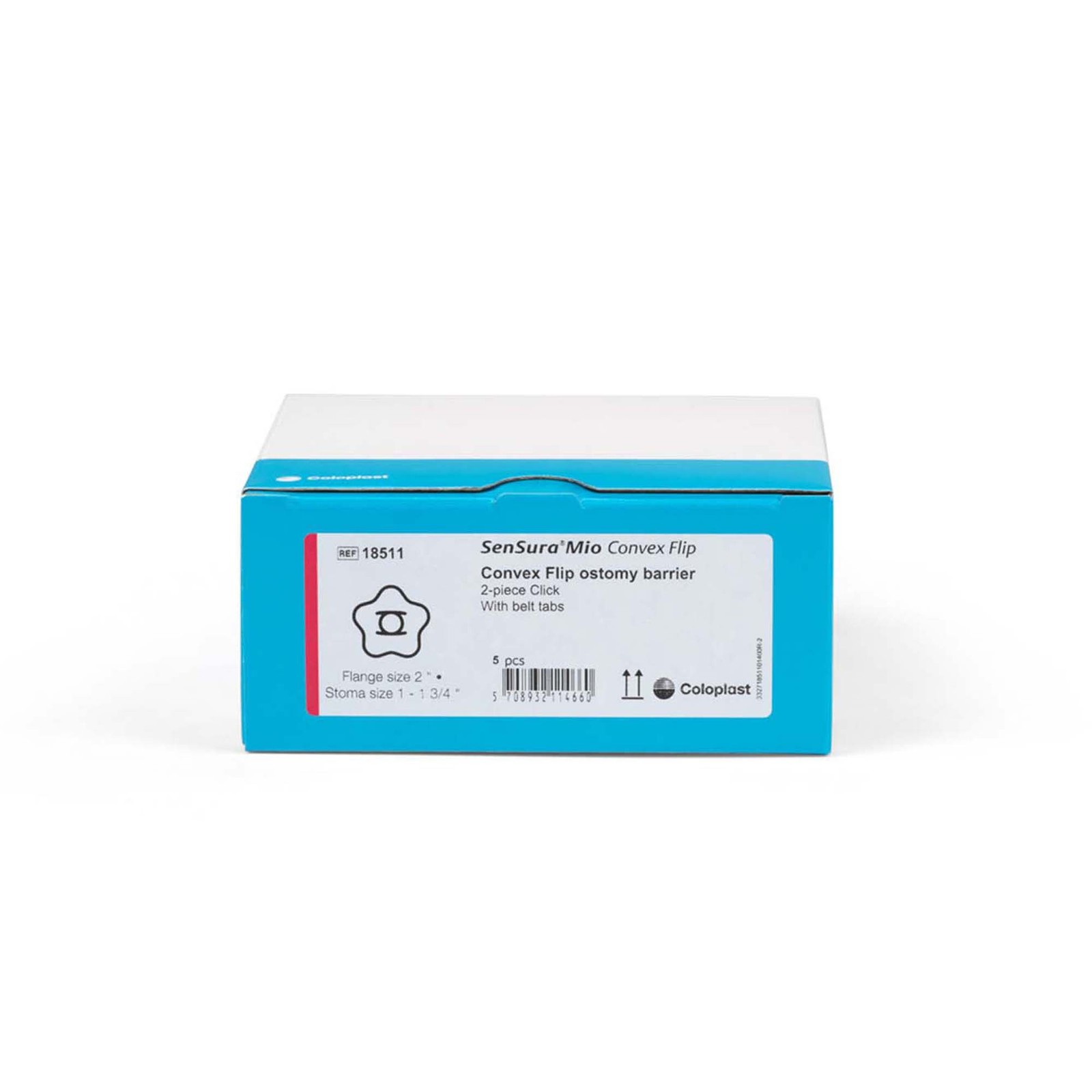 Coloplast SenSura Mio Click Convex Flip Ostomy Barrier, 25 mm Stoma Openings, Re