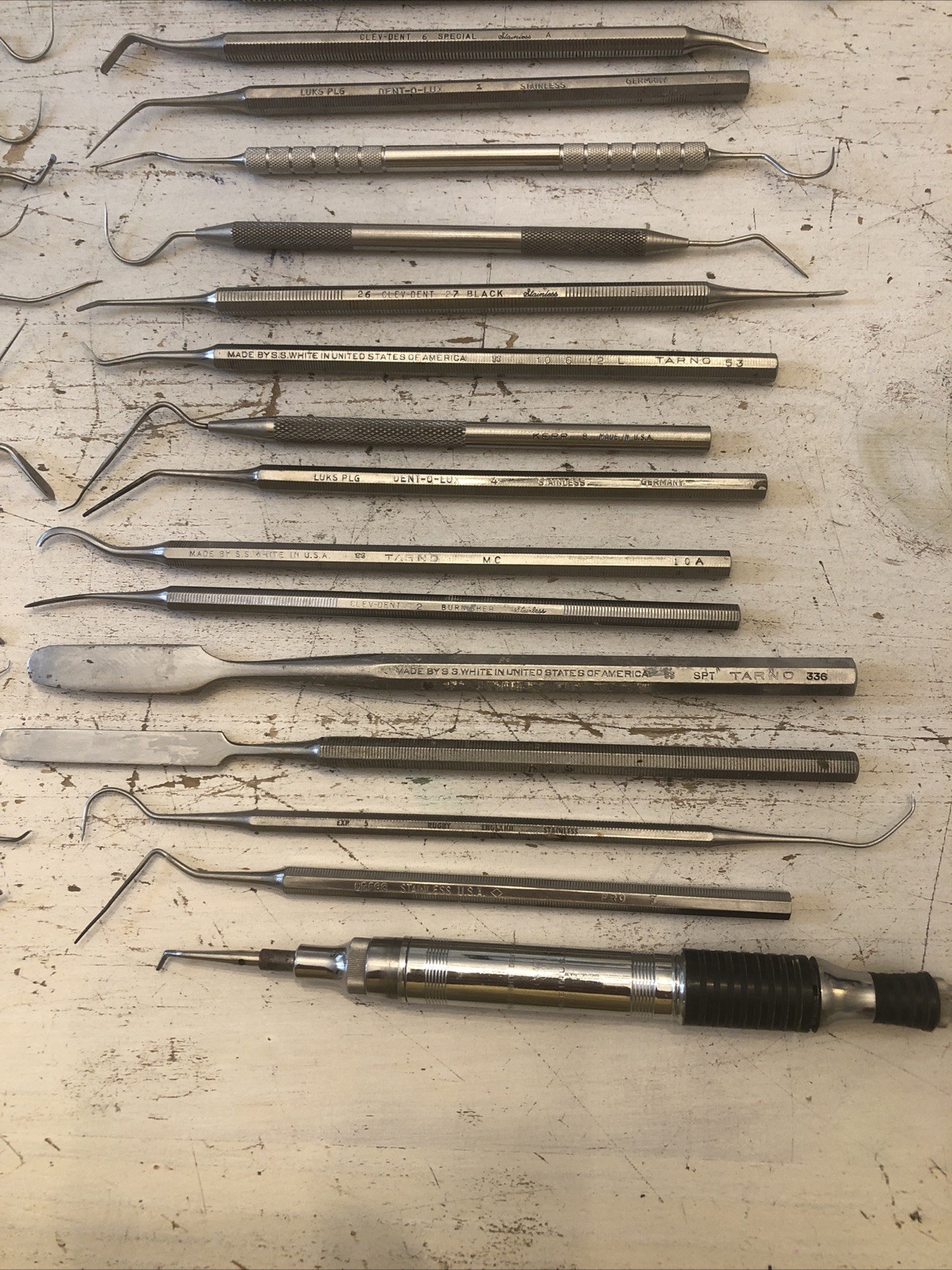 Lot of Mixed Dental Stainless Steel Tools Instruments NORDENT, SS WHITE, RUGBY