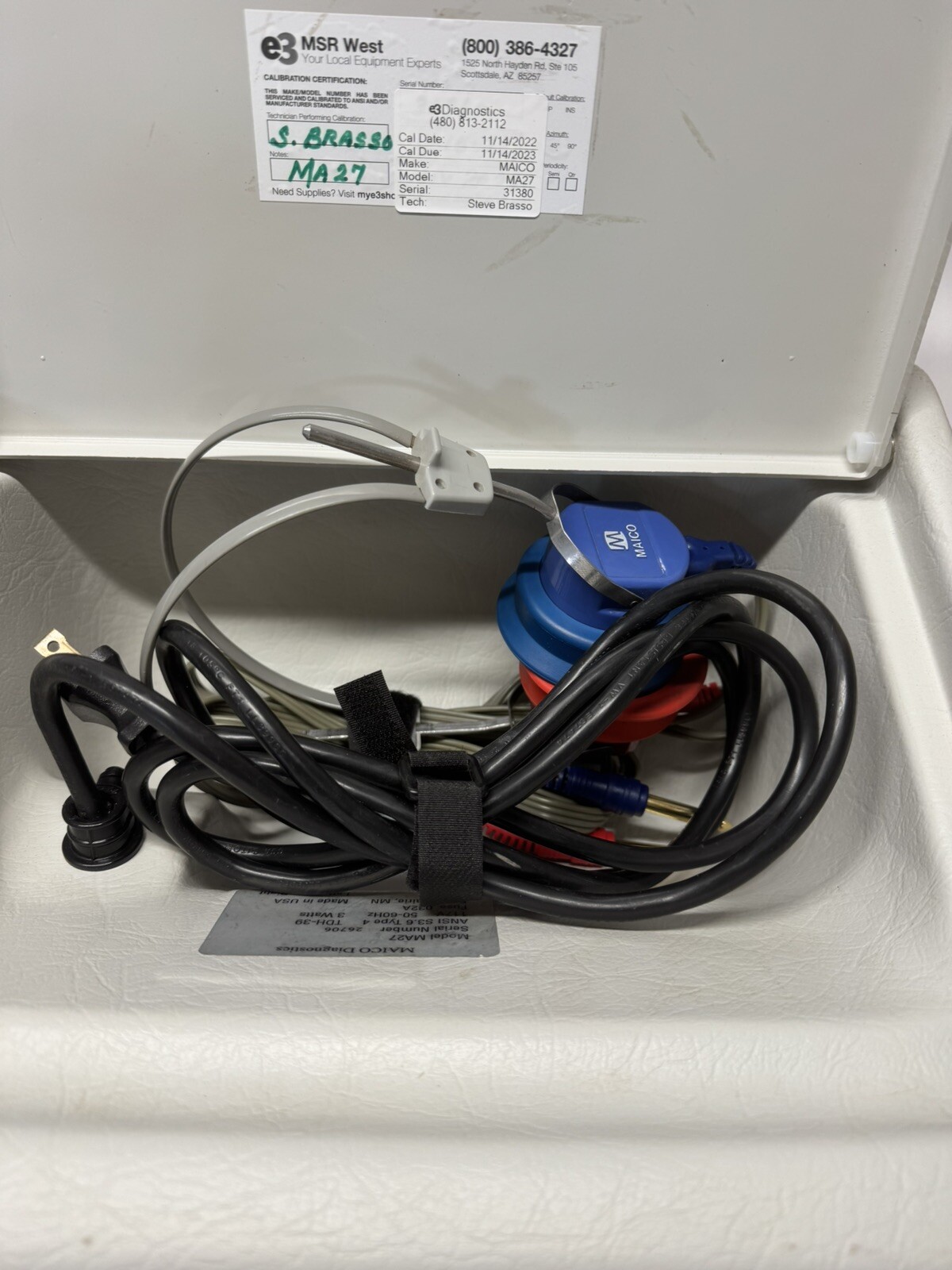 Maico MA27 Portable Screening Audiometer Air Conduction With Headphones Tested