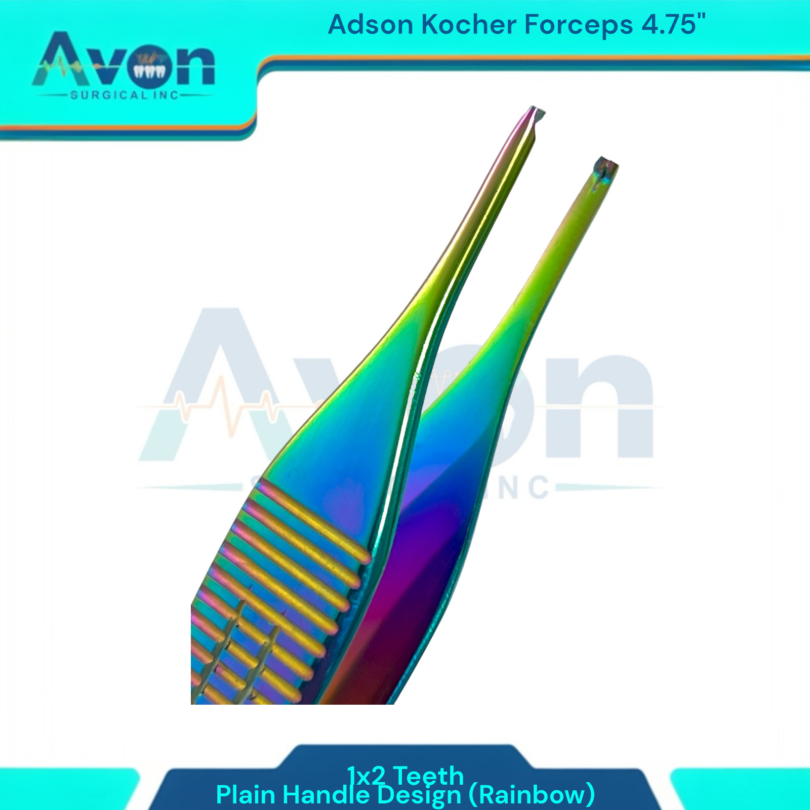 Adson Tissue Forceps 4.75″ Rainbow Titanium Color Finish German Stainless Steel