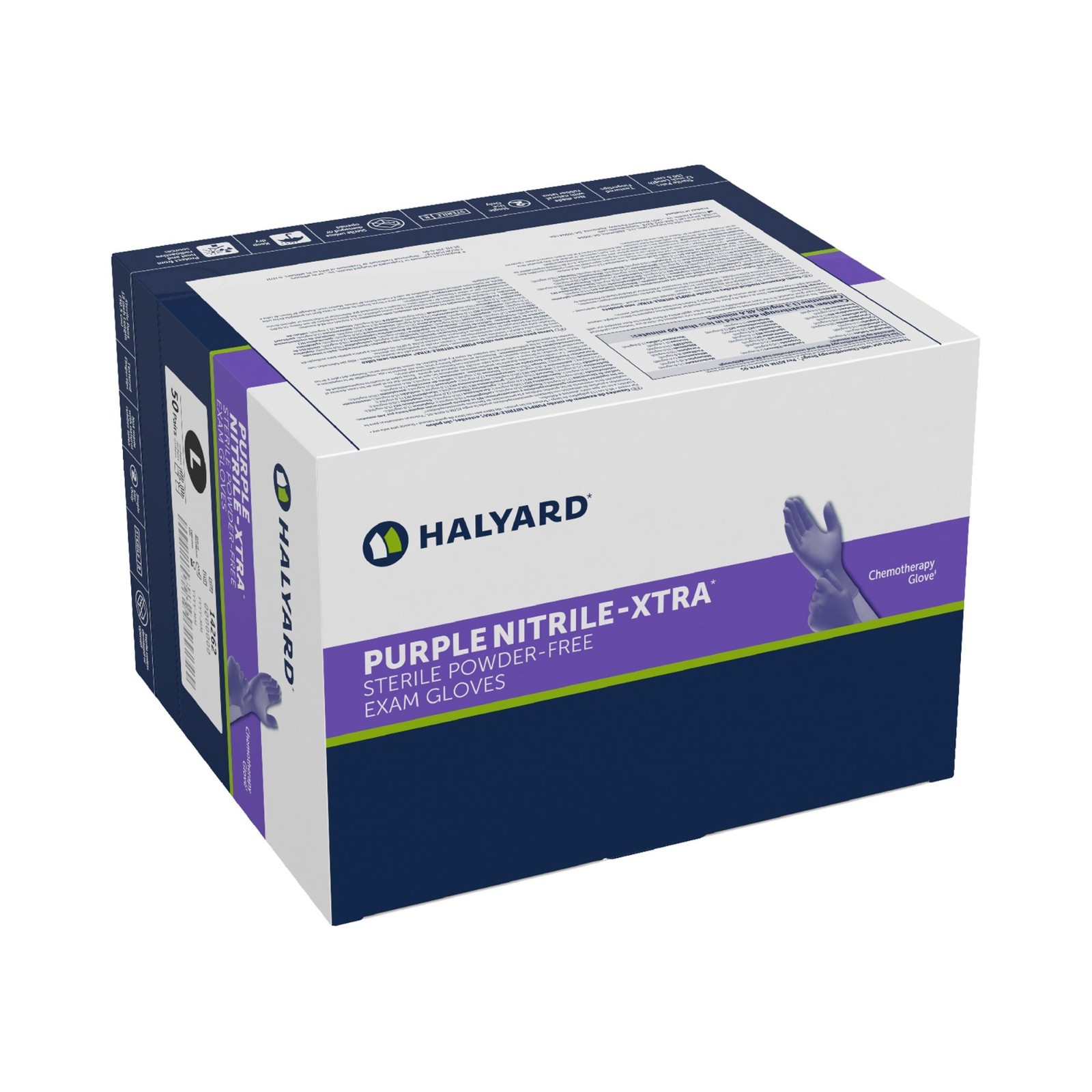 Halyard 14262 Purple Nitrile-Xtra Gloves LARGE Sterile 50 Pairs