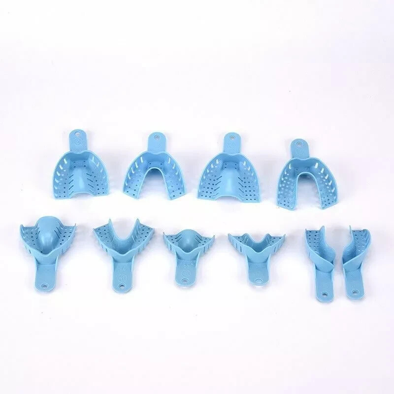 Dental Perforated Impression Plastic Disposable Trays Denture 1 Bag of 10 Size