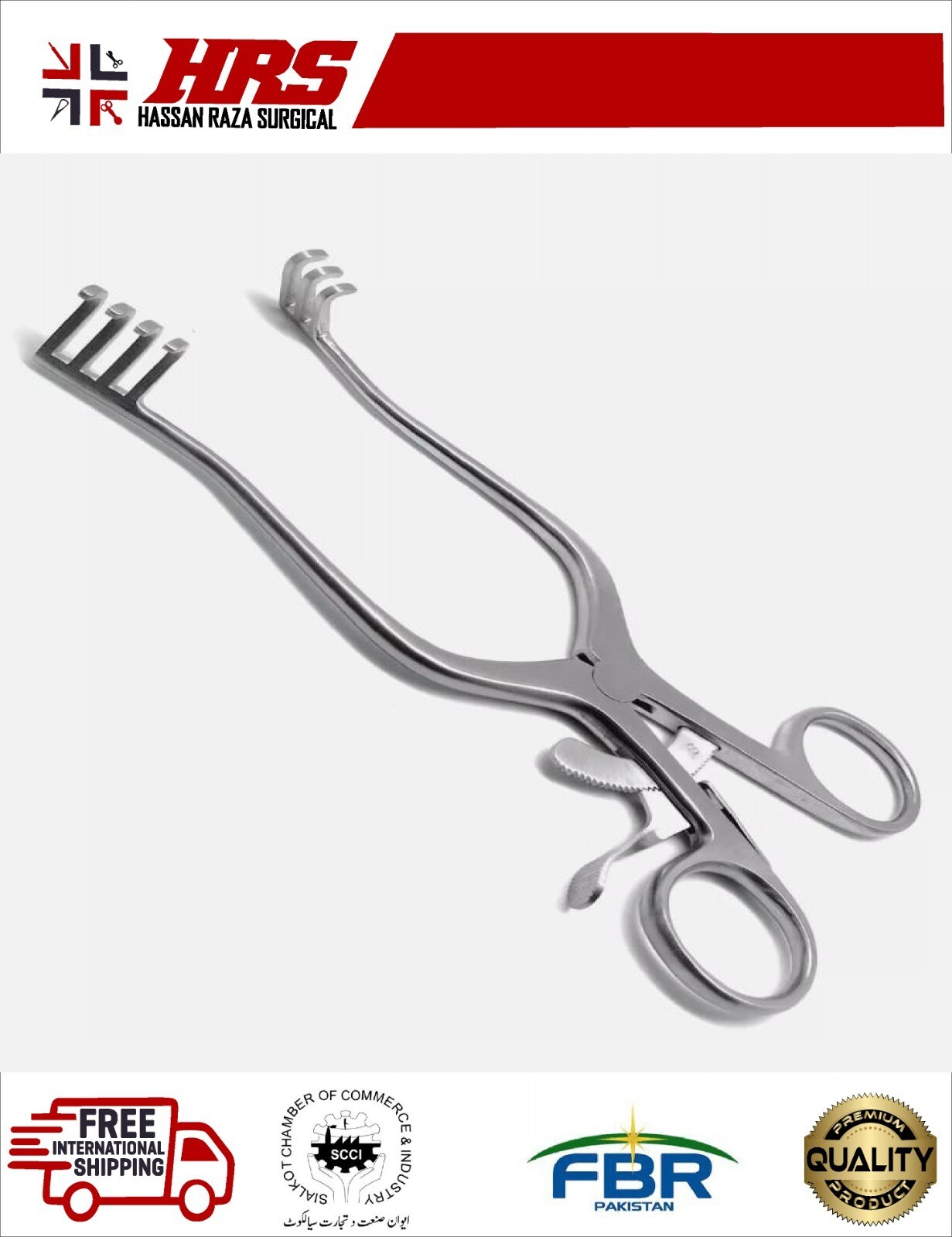 Weitlaner Retractor Set – 4.5″, 5.5″, 6.5″, 7″ – 4 Pcs Prong Surgical Veterinary