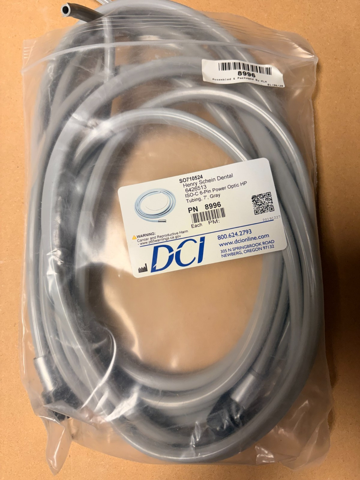 DCI ISO-C 6-Pin Power Optic HP Tubing, 7′, Gray