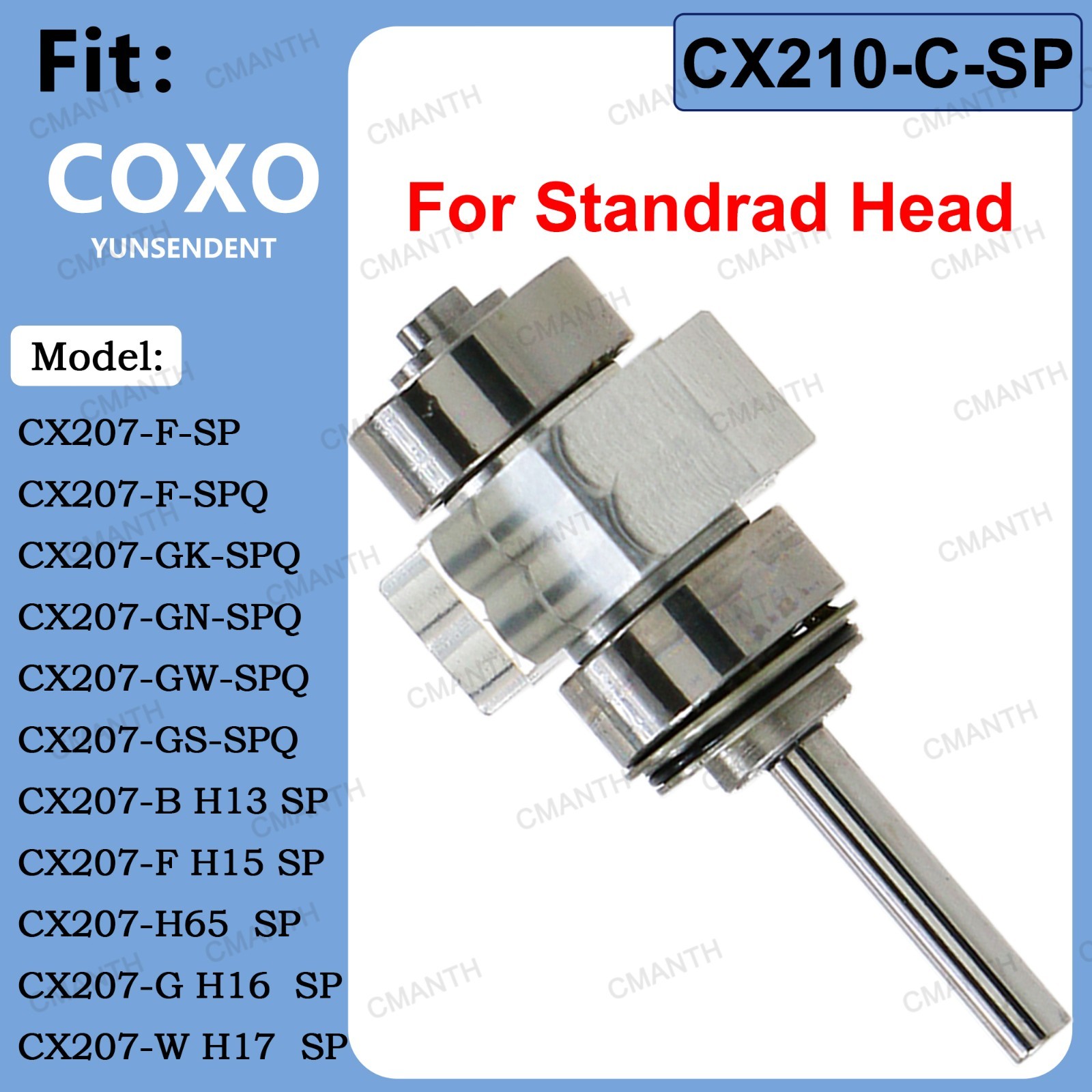 COXO Dental Cartridge Turbine Rotor Standrad Fit CX207-G/ F High Speed Handpiece
