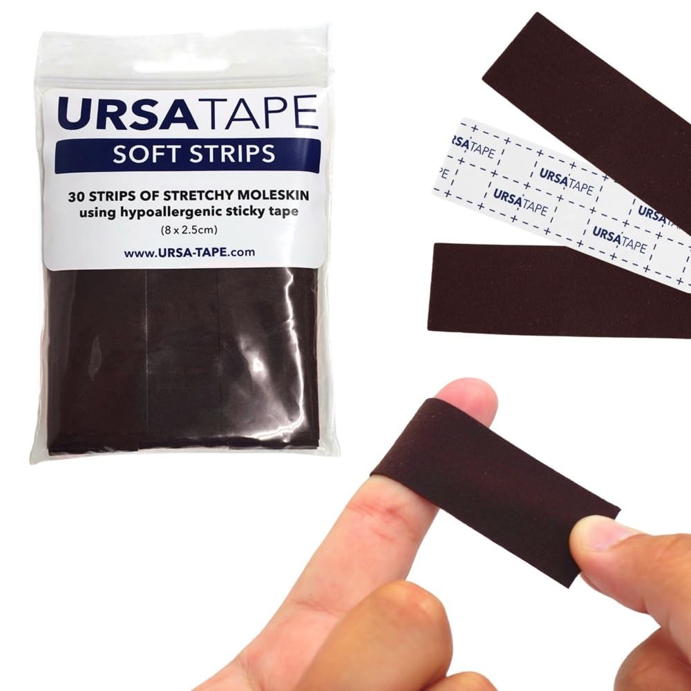 Ursa Straps Ursa Tape Soft Strips – Pack Of 30 Brown Stretchy Moleskin Fabric