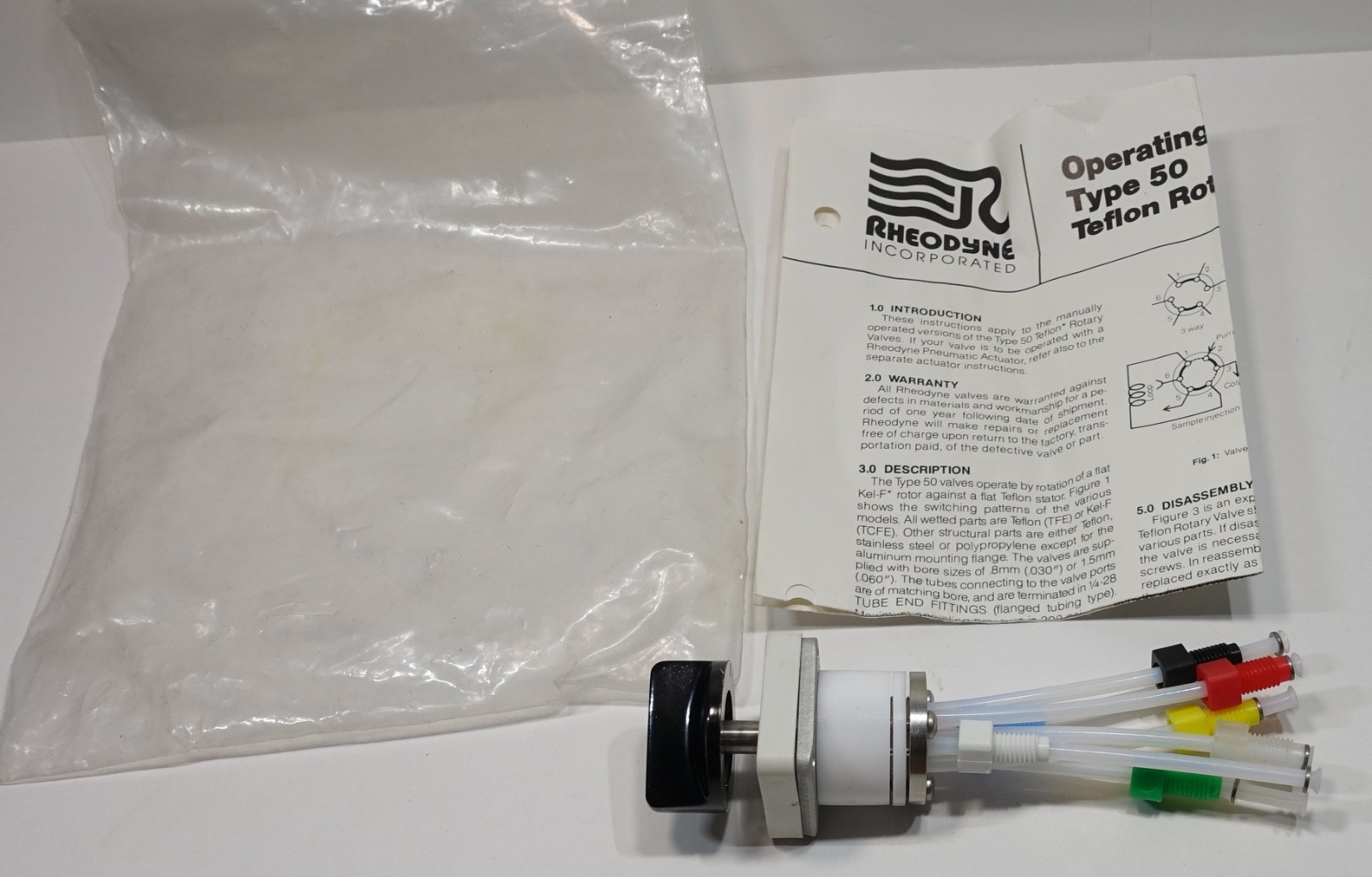 Rheodyne, 4-Way Type 50 Teflon Rotary Phase Selection Valve; New