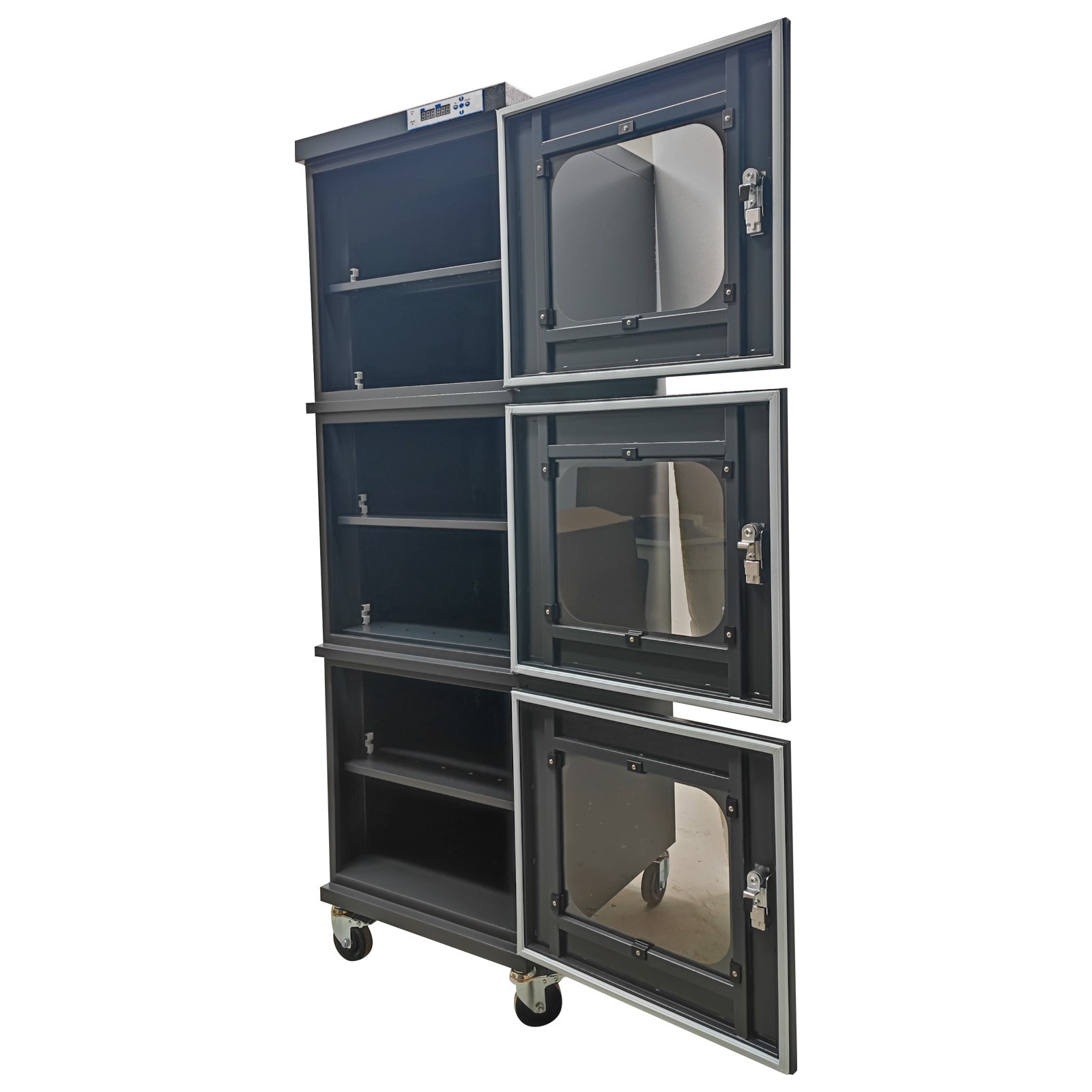 192.3Gal/728L Industrial Low Humidity Electronic Dry Cabinet 1-10%RH 3-Door 110V