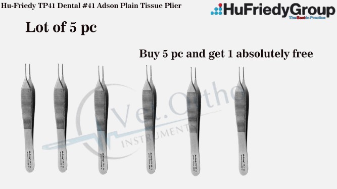 5X Hu-Friedy TP41 Dental #41 Adson Plain Tissue Plier