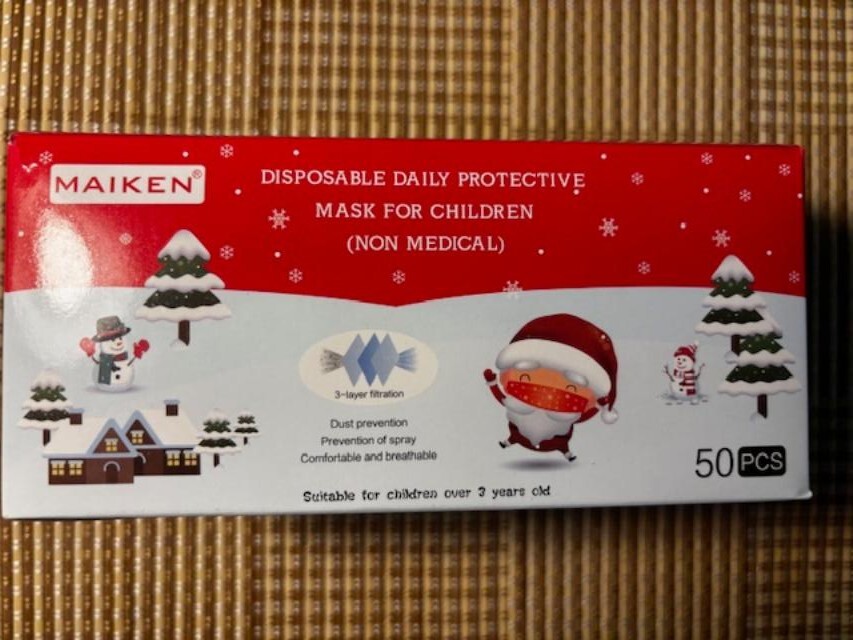 Christmas disposable daily protective mask for children 50pcs