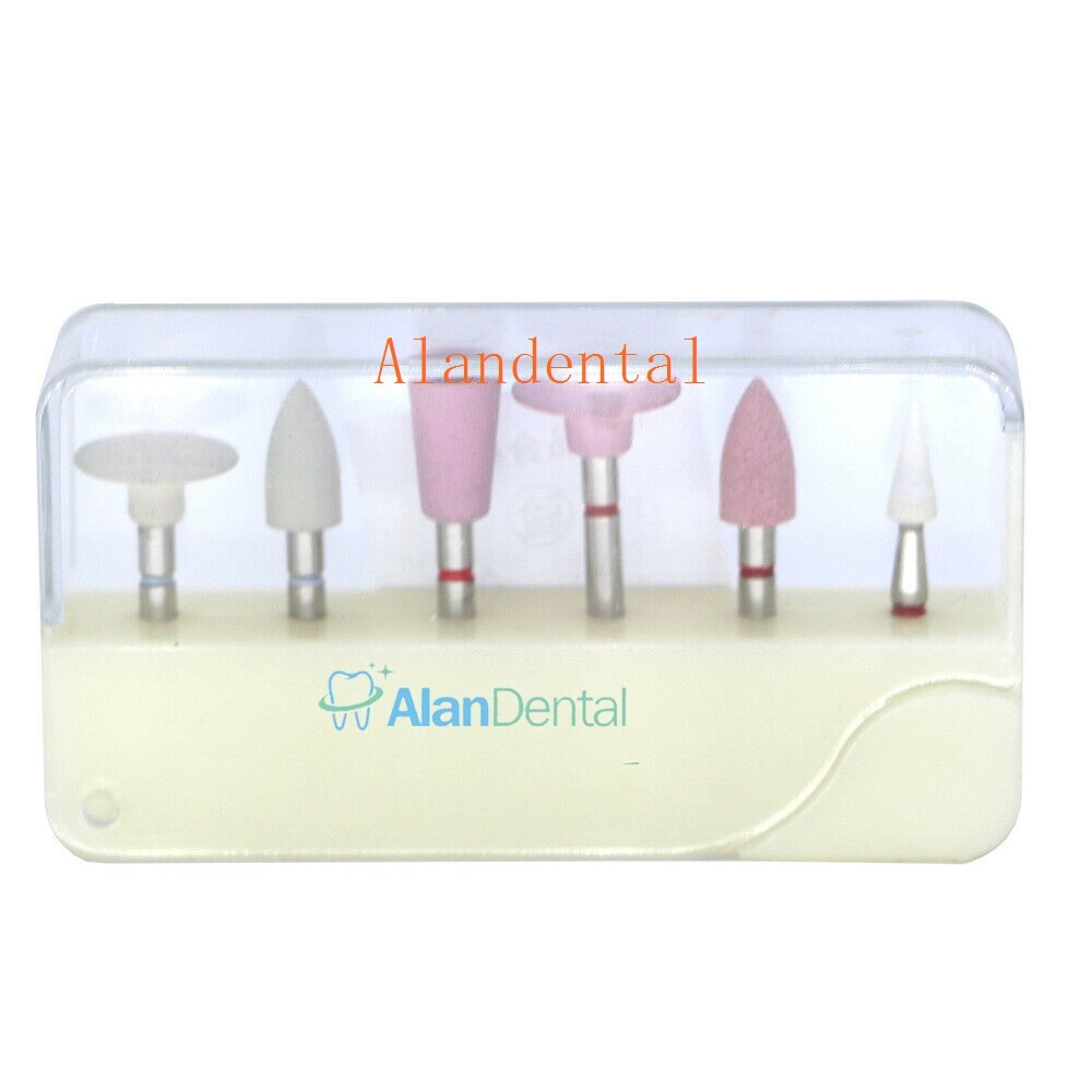 6 Pcs/Kit Dental High Gloss Polishing Bur Kit For Porcelain Teeth
