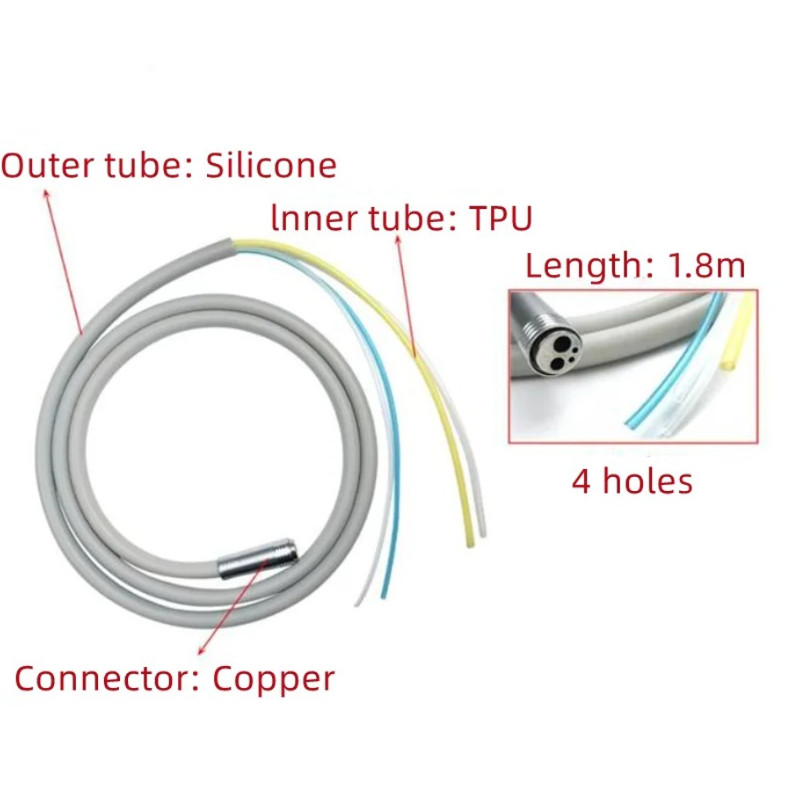 1pc 2/4 Hole Dental Silicone Hose Tube for Air Turbine Handpiece Chair – NEW