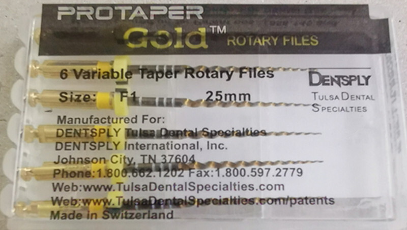 Dentsply ProTaper Gold Rotary Files F1,F2,F3,S1,S2,SX-F3, SX19 6 file pkg 1
