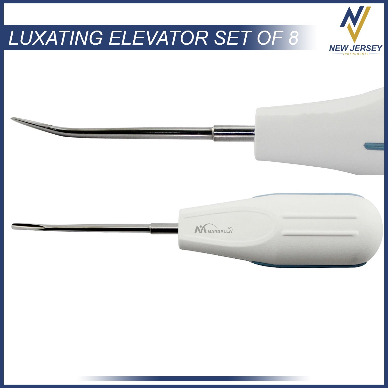 8 PCS White Dental Root Elevators Oral Surgery PDL Luxating Tooth loosening