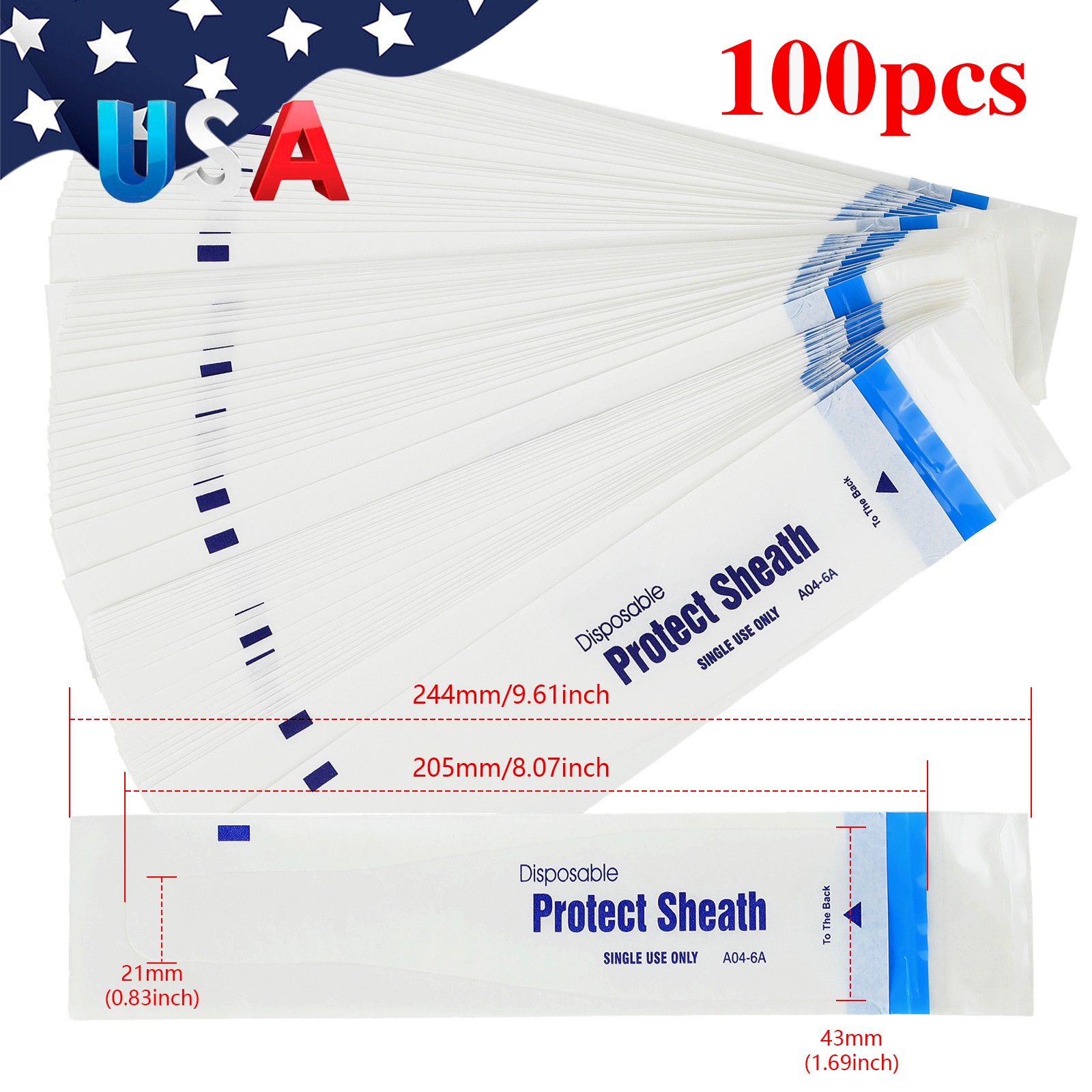 100 Intraoral Intra Oral Camera Protective Sleeve Sheath Cover Disposable A04-6A