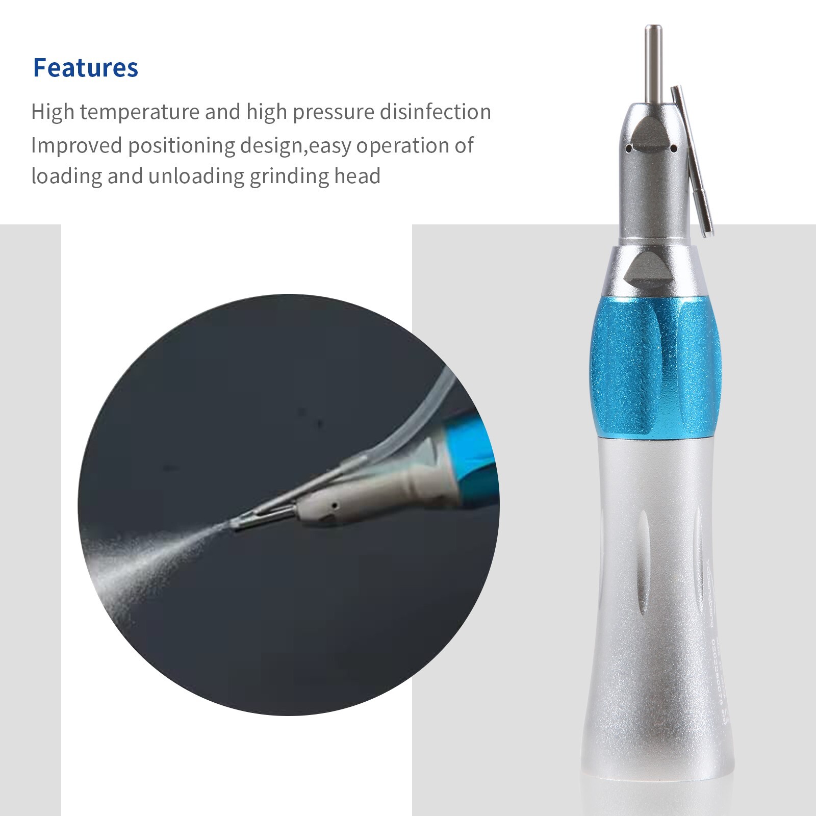 Dental Surgical Straight Handpiece 1:1 Nose Cone External Irrigation Pipe SA