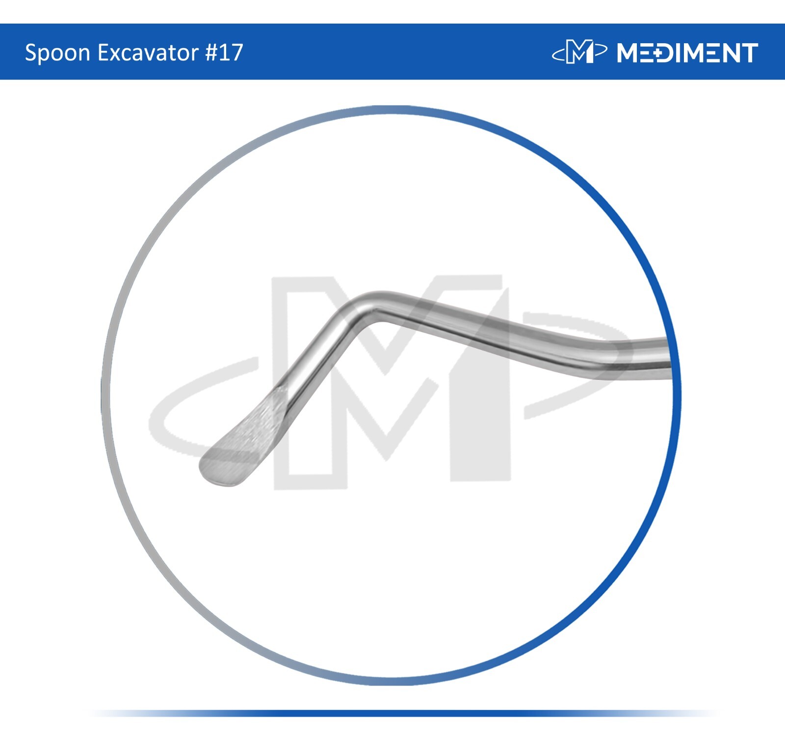 DENTAL PERIODONTAL INSTRUMENT SPOON EXCAVATOR # 17 8MM HOLLOW GRIP STAINLESS