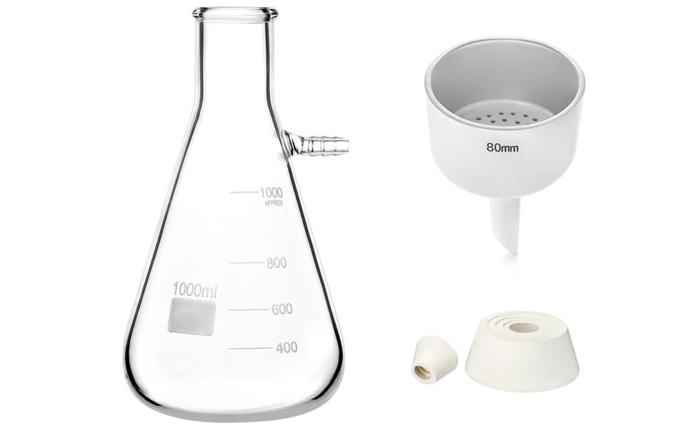 1000ML Borosilicate Buchner Funnel Kit with 80mm Funnel – High Temp Resistant