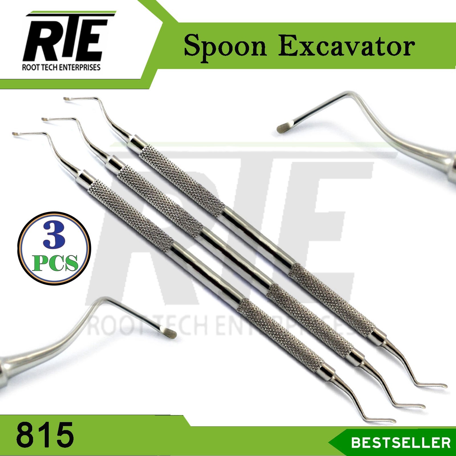 X3 Dental Excavator 815-A, Restorative Double Ended Spoon 1.2mm Endo Tools
