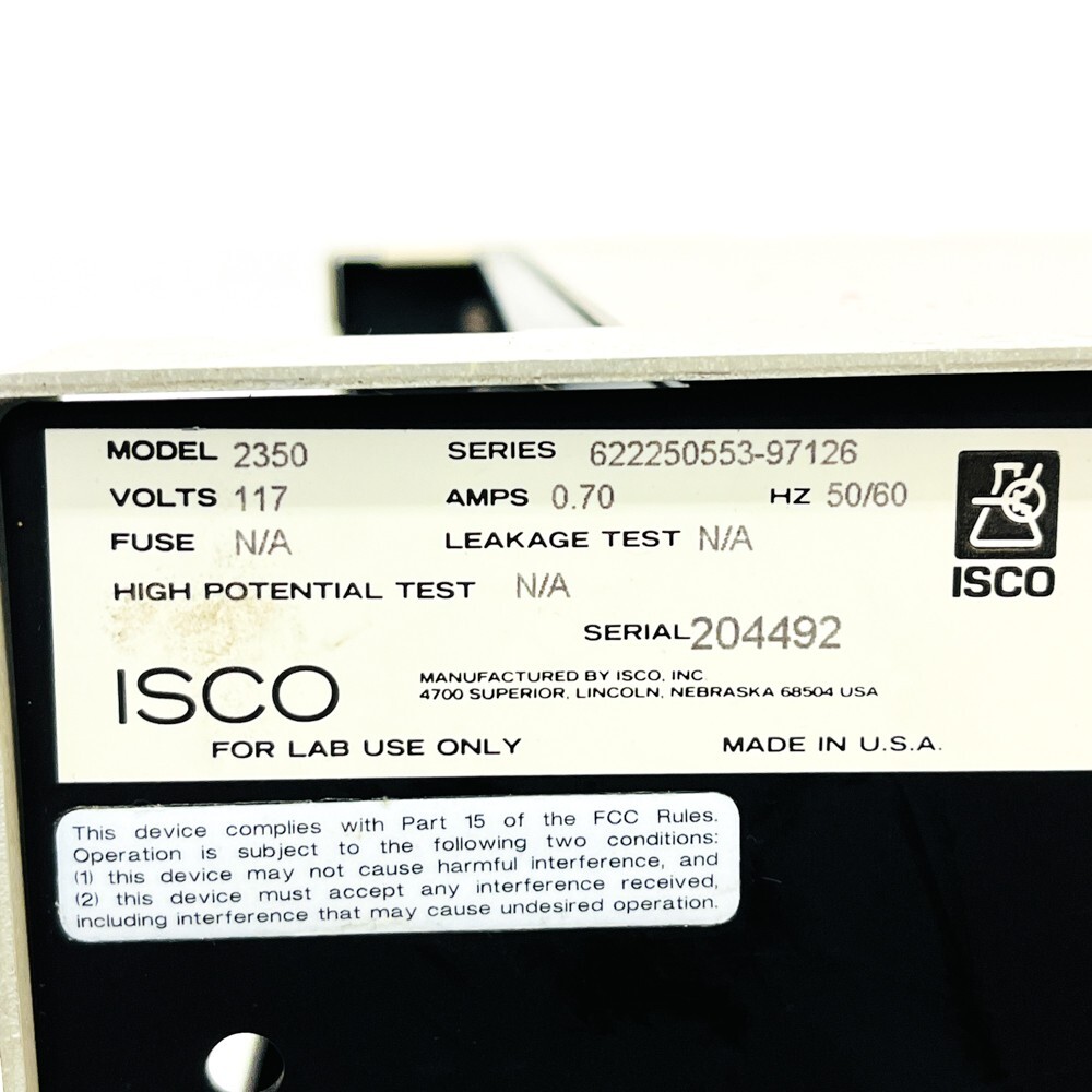 Isco Model 2350 Pro Team LC Inert Liquid Chromatography Flow Control Made in USA