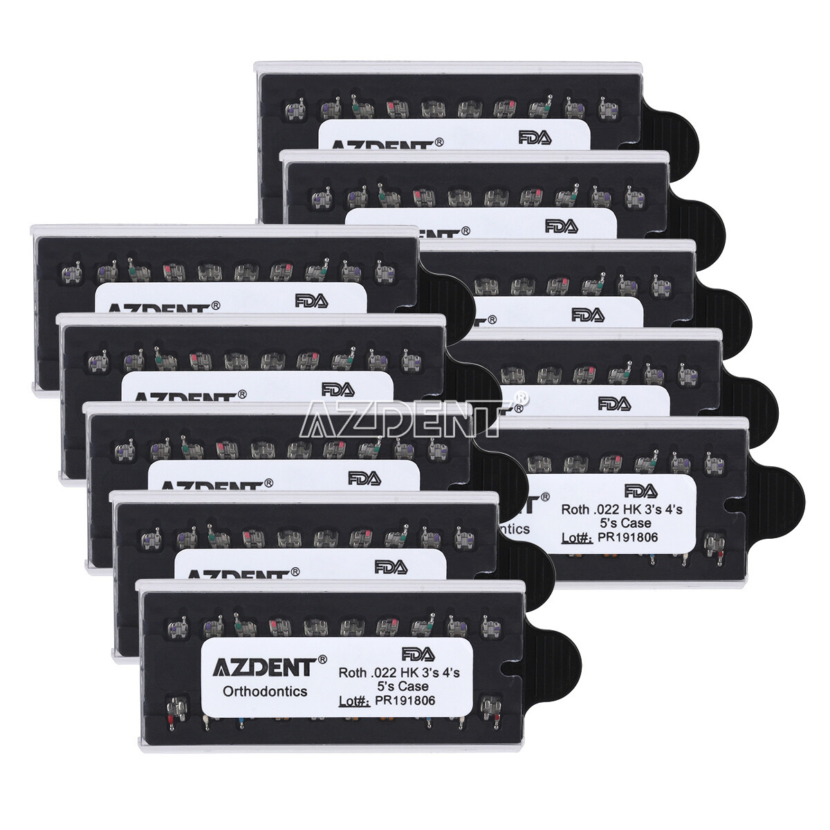 10X Dental Orthodontic Monoblock Bracket Braces Mini Roth/MBT 018/022 AZDENT