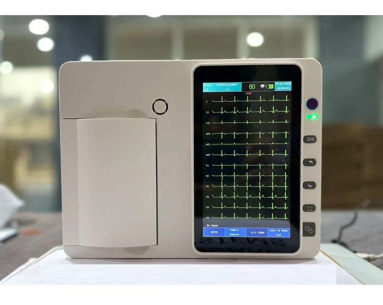US Stock 3 Channel 12 Lead 7 Inch Touch Screen ECG EKG Machine With PC software