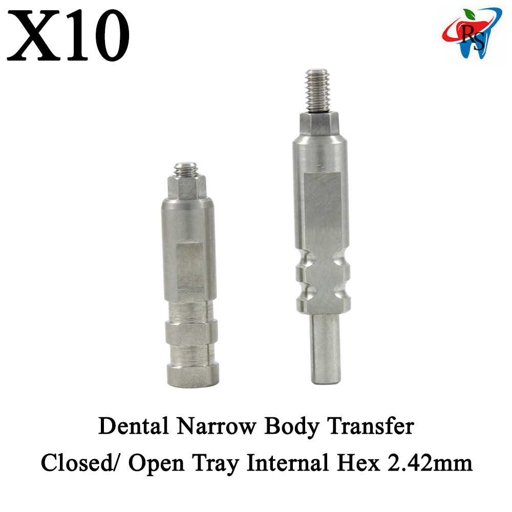 10pcs Dental Narrow Body Transfer Closed/ Open Tray Internal Hex 2.42mm