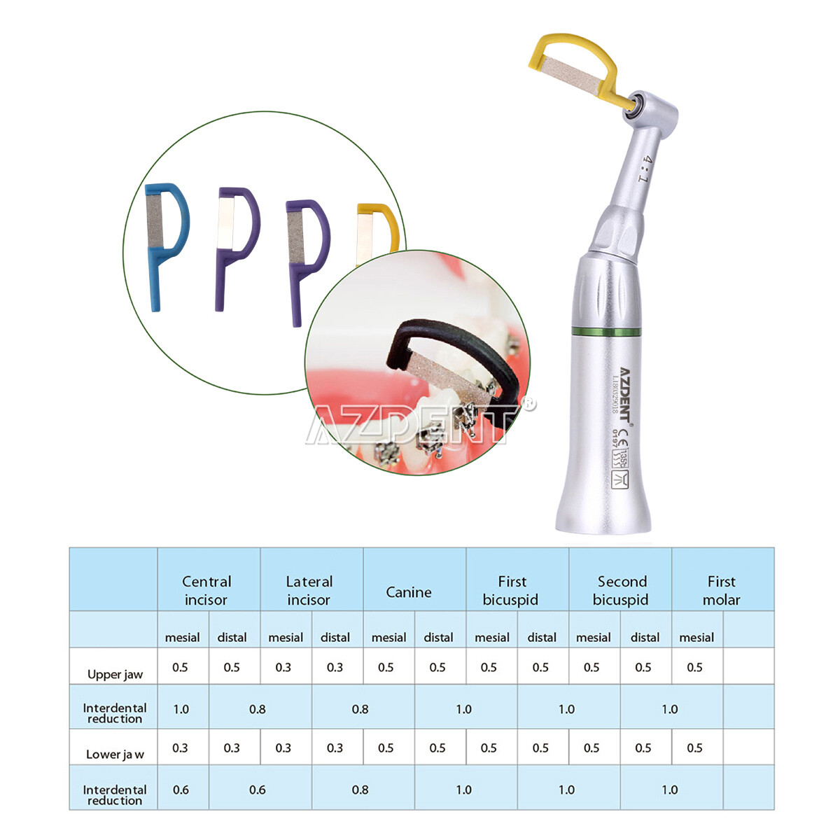 USA Dental 4:1 Contra Angle Handpiece E-Type+IPR Interproximal Enamel Strips Set