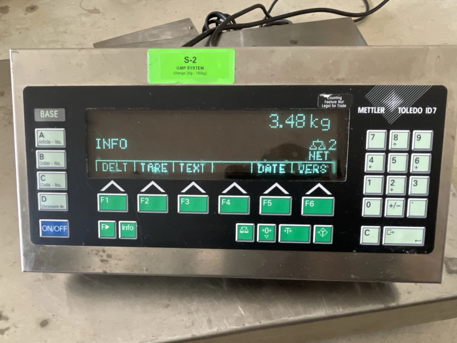 METTLER TOLEDO MODEL 2097 SCALE PLATFORM & ID7 WEIGHING TERMINAL 0.05-400LBS RAN
