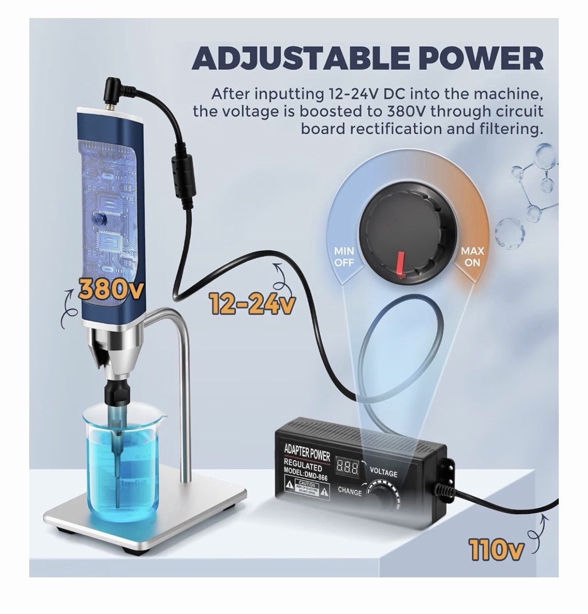 Bonvoisin Handheld Ultrasonic Homogenizer Emulsifier Sonicator Processor