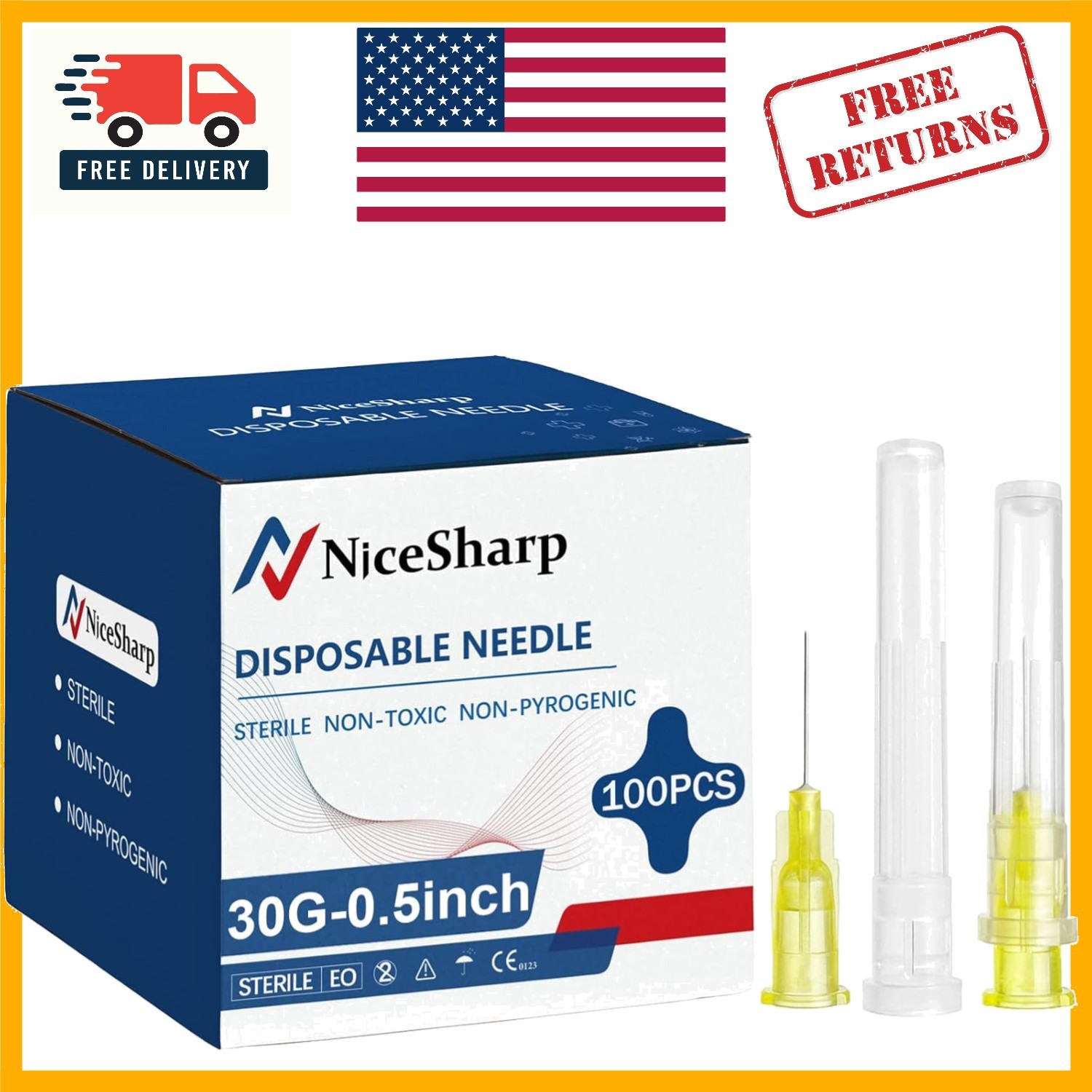 High-Quality 30Ga 1/2 Inch Lab Accessories – 100 Individually Packaged Units