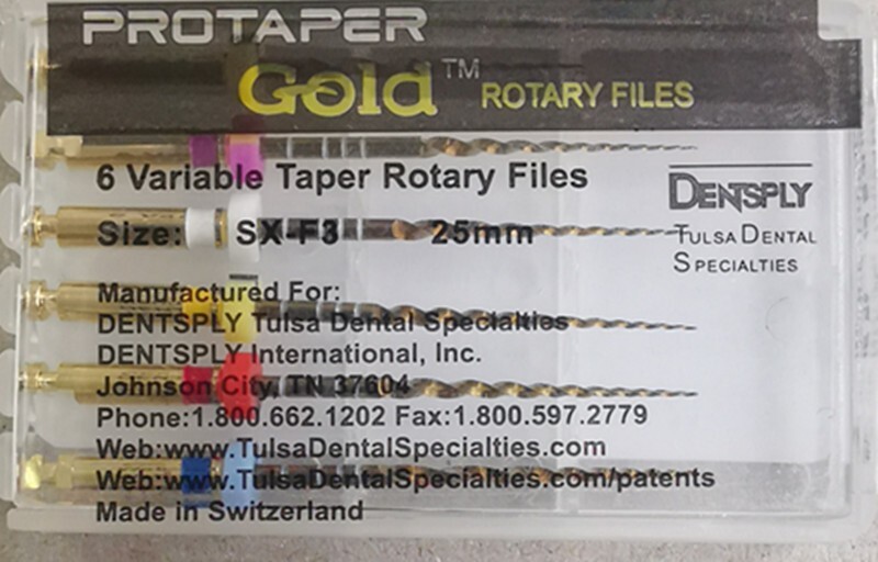 Protaper Gold Rotary Files 25mm SX-F3 Dentsply Tulsa Assorted Endodontics Endo