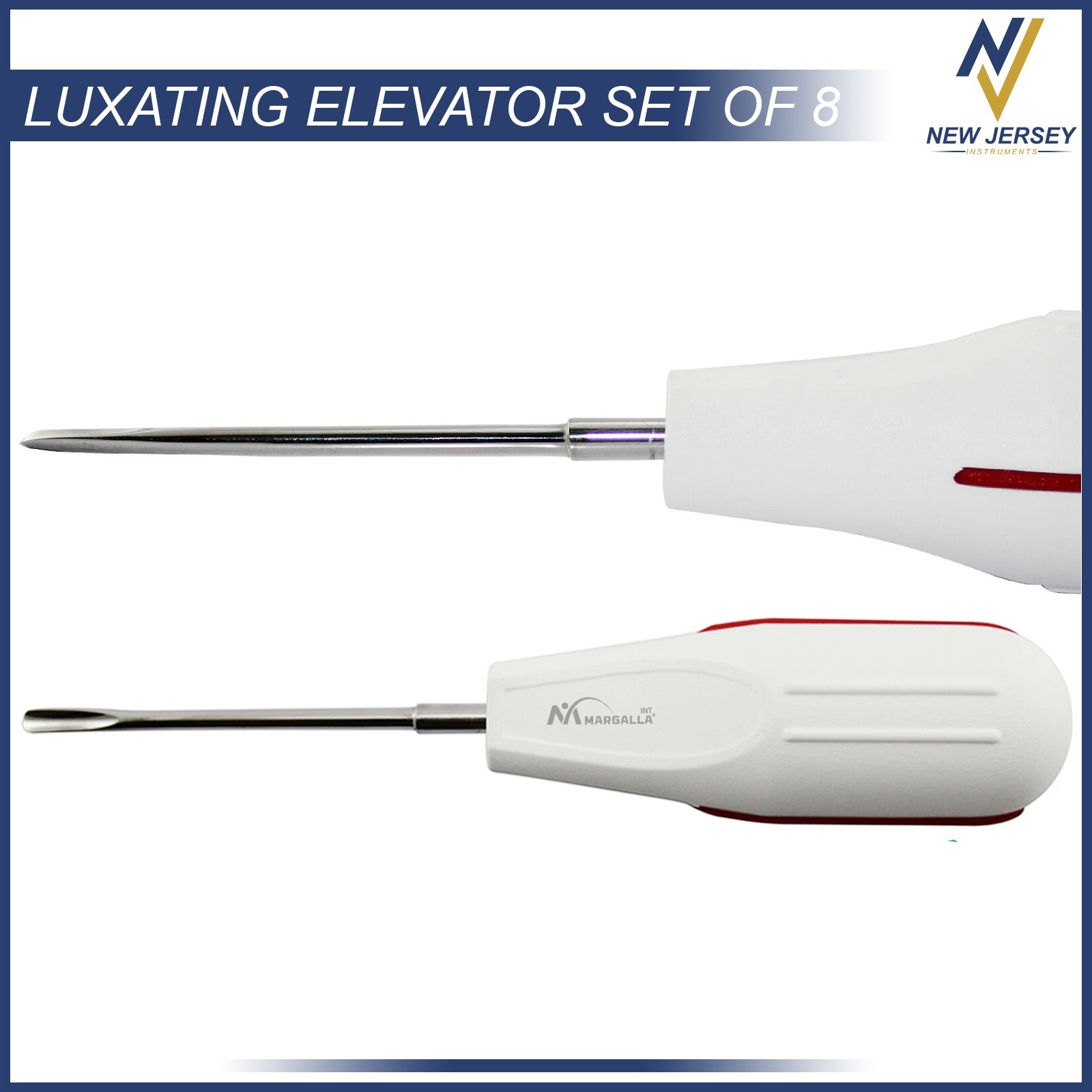 8 PCS White Dental Root Elevators Oral Surgery PDL Luxating Tooth loosening