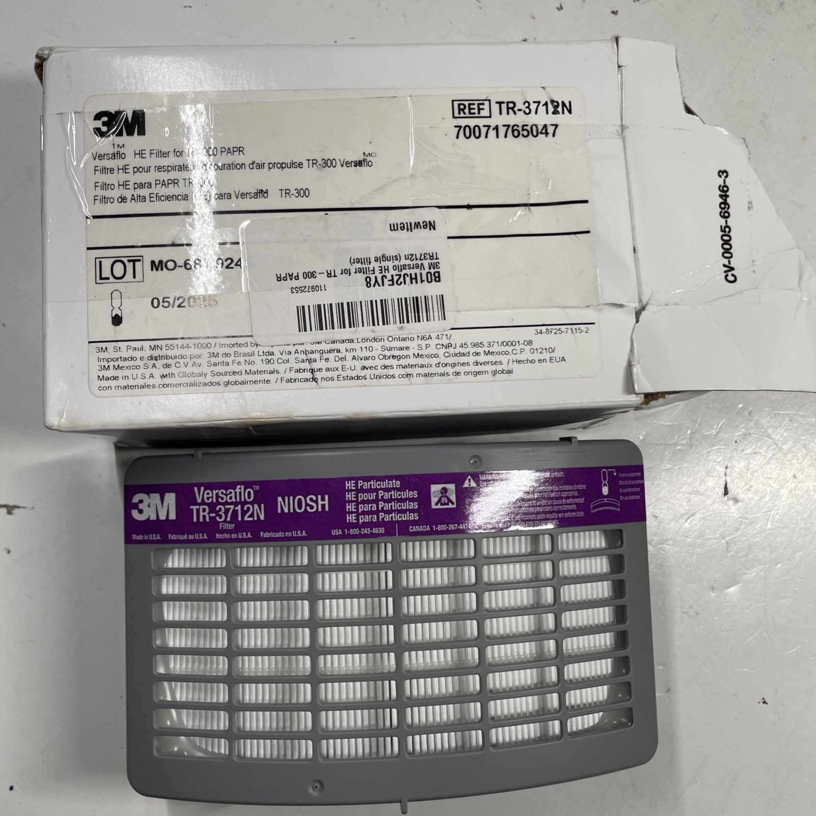 3M TR-3712N High Efficiency Particulate Filter for Versaflo TR-300 Series NEW
