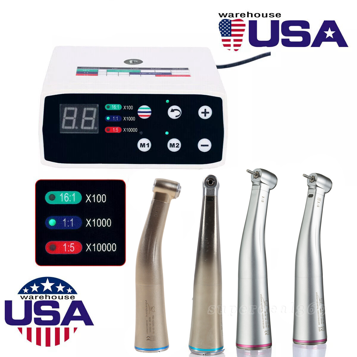 Dental Electric LED Brushless Micro Motor /1:5 1:1 Increasing Fiber Handpiece ns