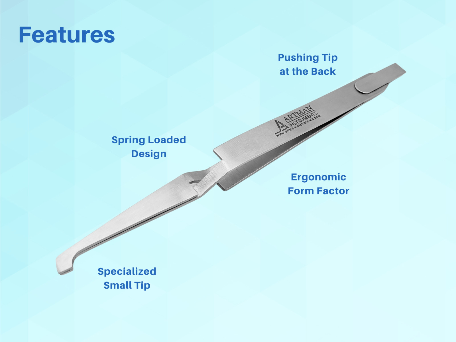 Orthodontic Bracket Placing Tweezer Set of 4 ARTMAN