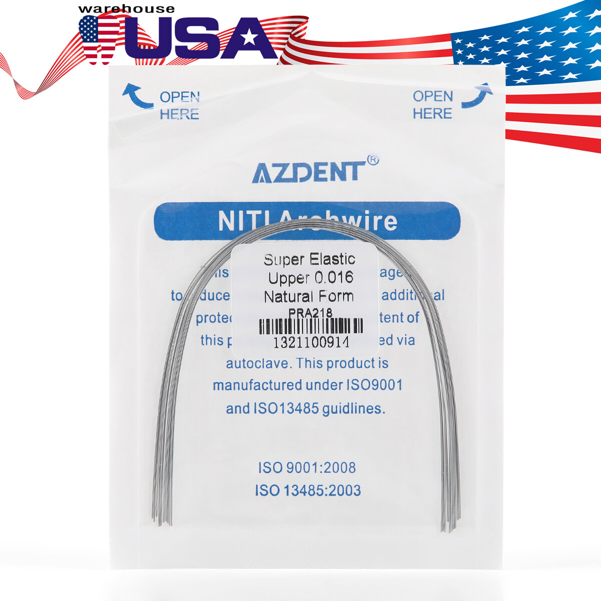AZDENT Dental Orthodontic Super Elastic Round Niti Arch Wire Nature Form Wires