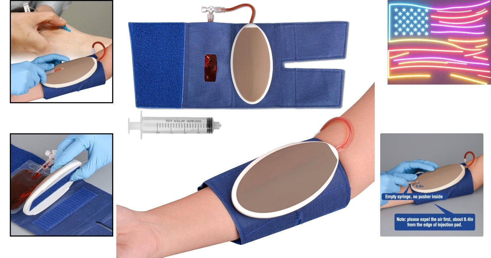 Eco-Friendly IV Injection Training Kit—Reusable Venipuncture Pad for Beginners