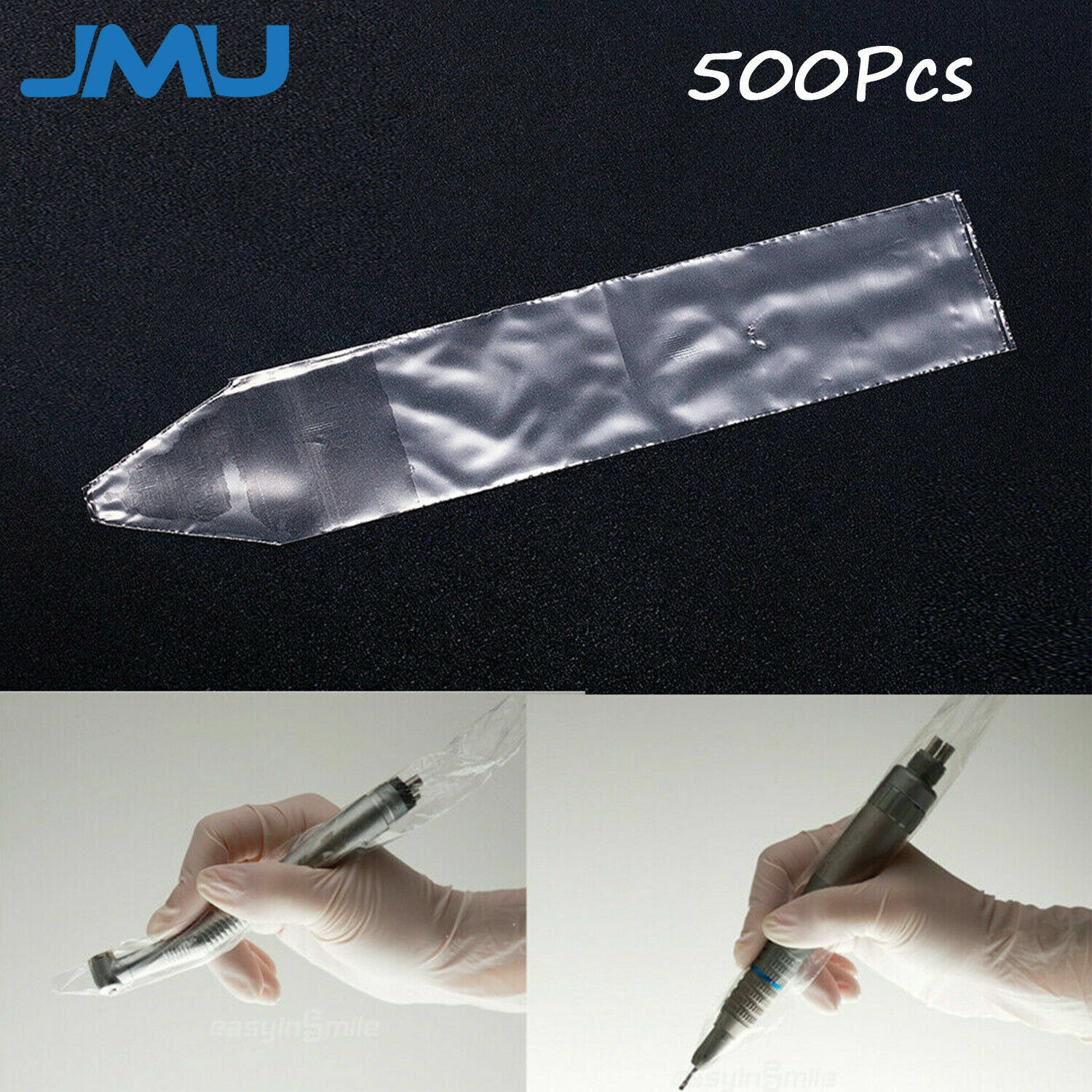 500Pcs Disposable Dental Low Speed Handpiece Sleeves Clear Plastic Cover 1.5″X8″