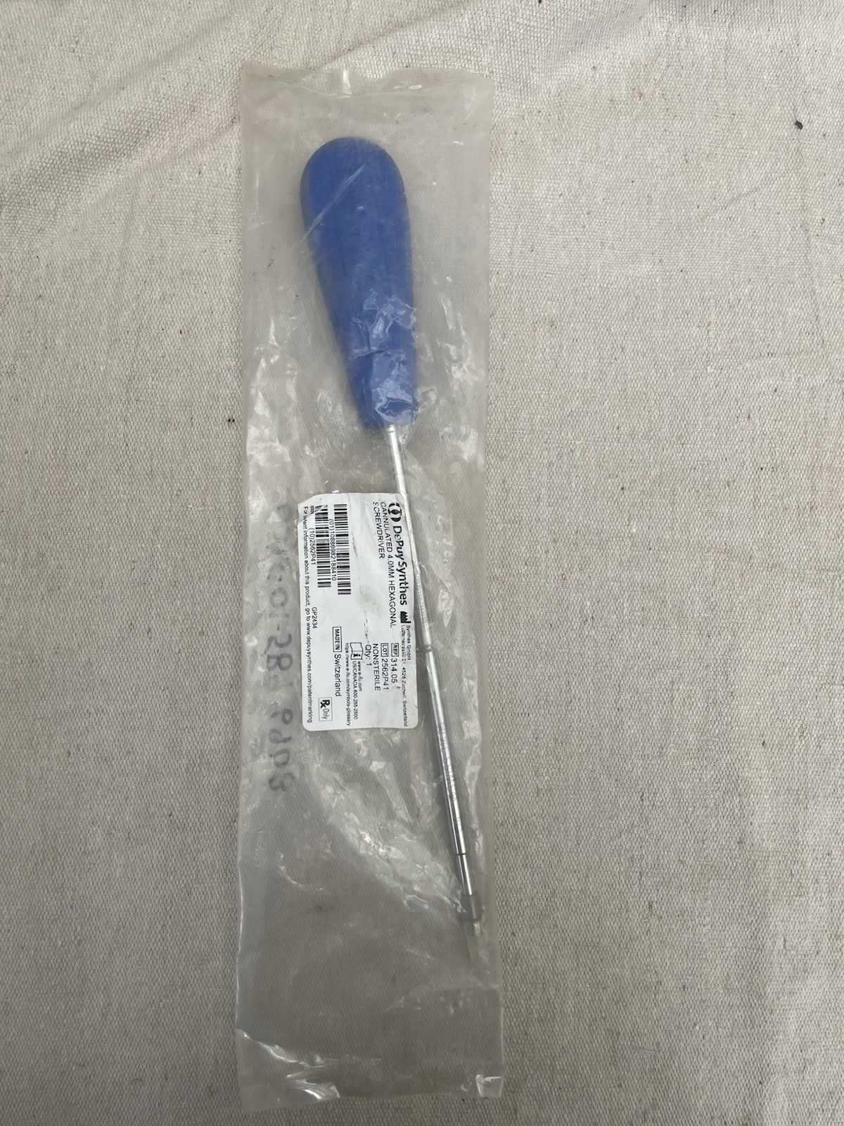DePuy Snthes #314.05 Cannulated 4.0mm Hex Screwdriver 12″ Surgical Switzerland