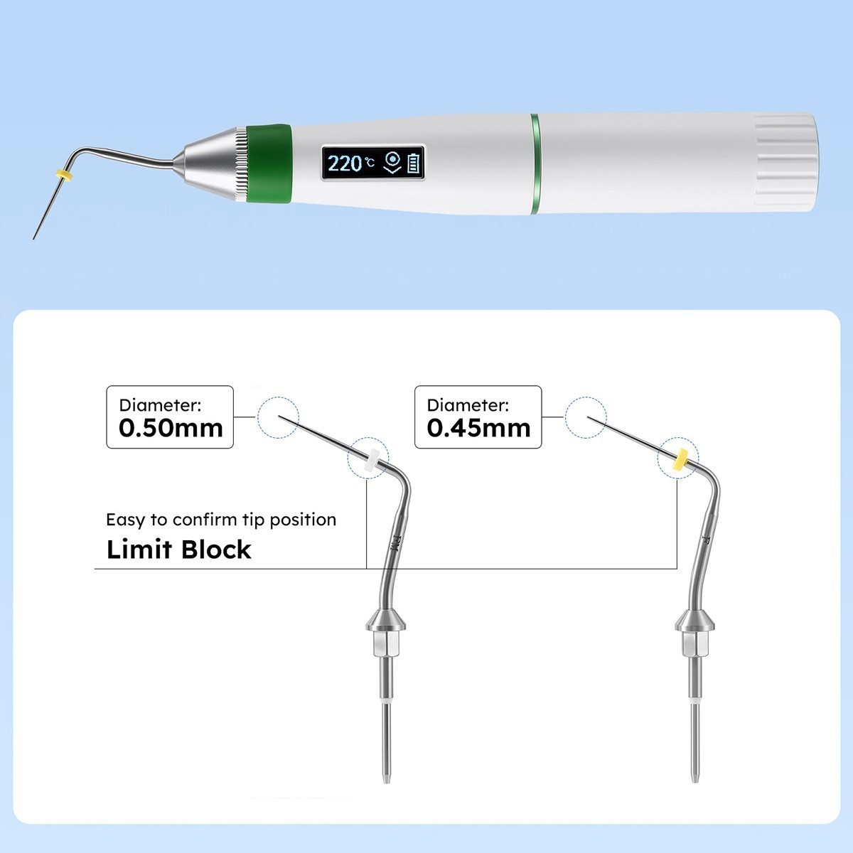 Dental Cordless Obturation Pen System Endo Heated Pen /Heated Tips