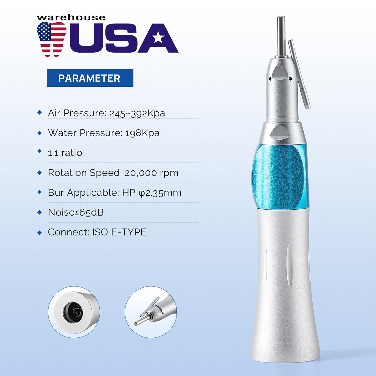NSK Style Dental Surgical Straight Handpiece With External Irrigation Pipe