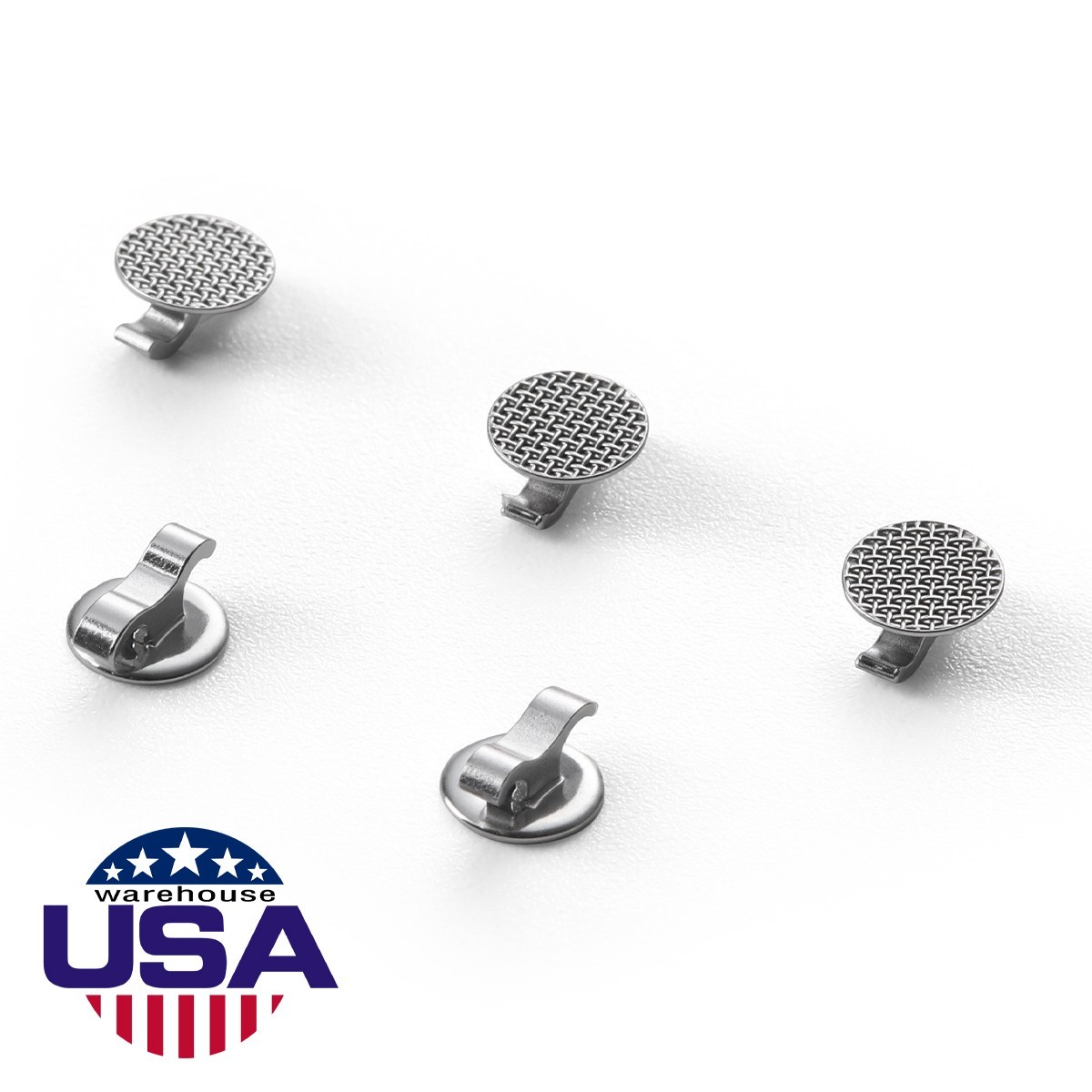 Dental Orthodontic Bondable Lingual Buttons hole Vertical Horizontal channel