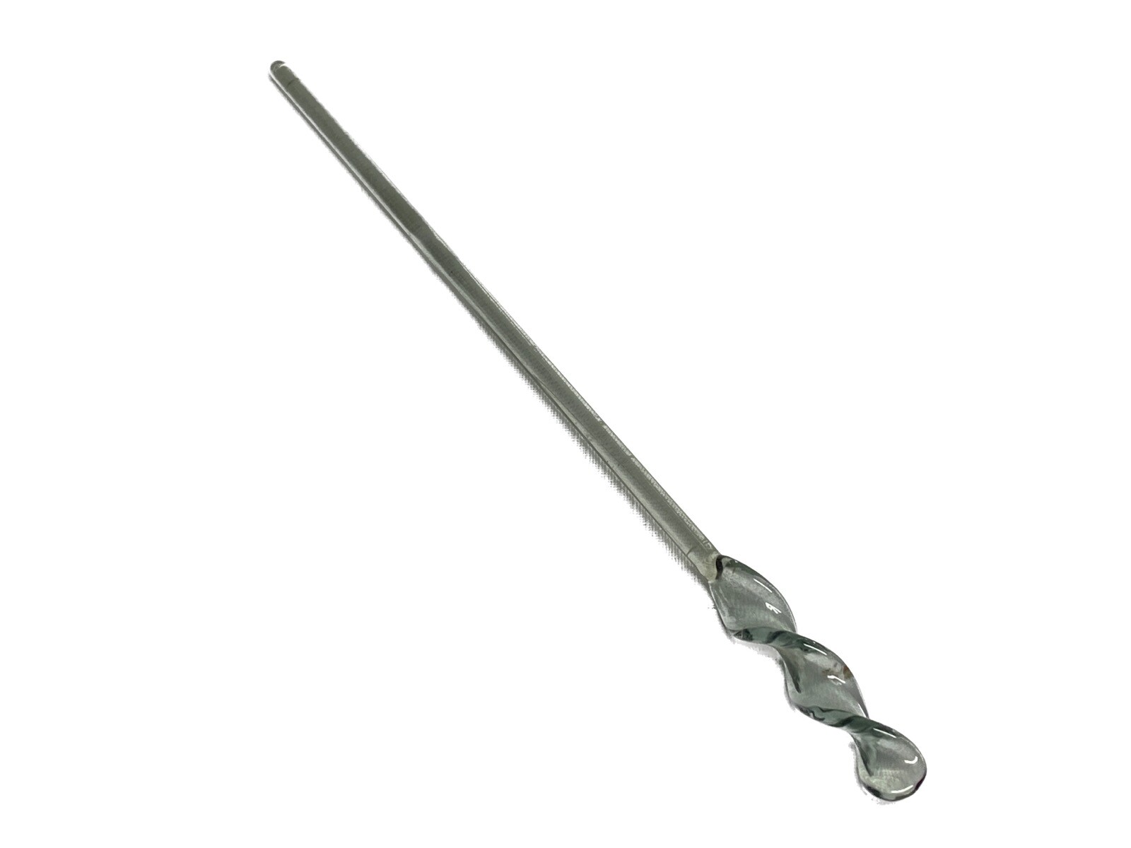 Polished Glass Stirring Shaft w/ Fixed Spiral Blade Tip 15-3/4” OAL 3-1/2” Blade