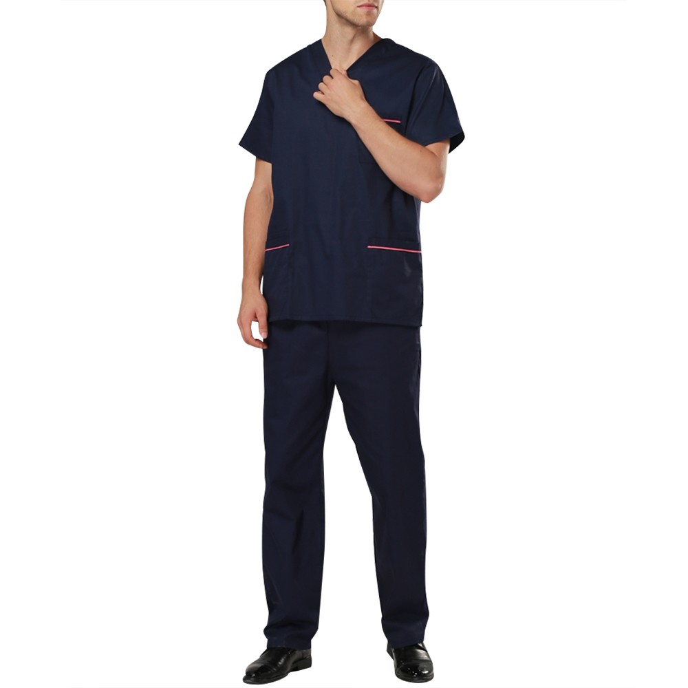 ASG Men’s Short Sleeve Surgical Uniform Hospital Nursing Workwear Purplish Blue