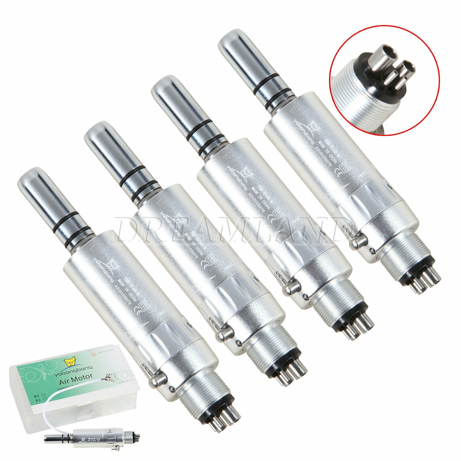 4xDental NSK Style Slow Low Speed Air Motor Handpiece 4 Holes EP4 yabangbang USA