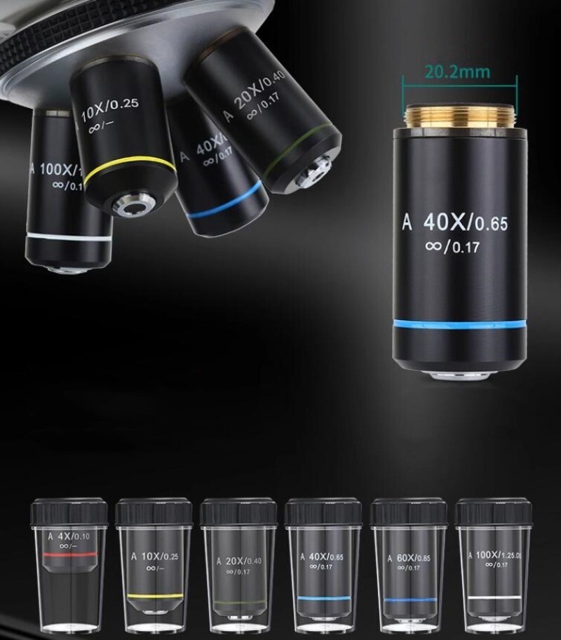 Infinity Objective Lens RMS Thread f Olympus Microscope 4X 10X 20X 40X 60X 100X