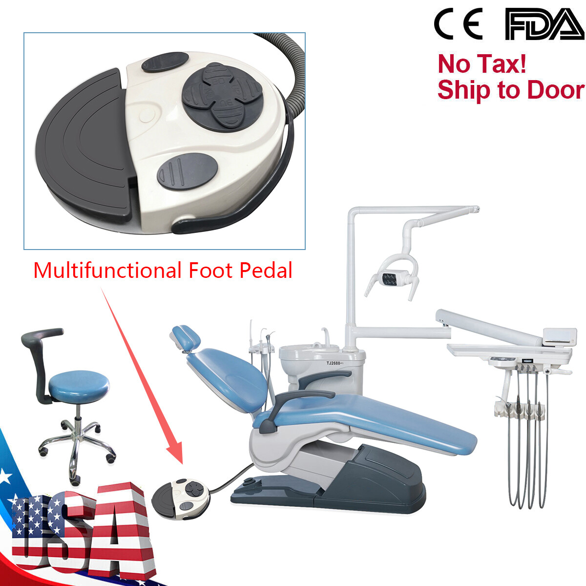 Compensate Wider Unit Chair Computer Control PU Leather+Stool TJ2688-A1
